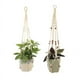 thumbnail image 2 of Juego de 2 cestas colgantes de macramé con cuerda de algodón, cestas colgantes para macetas, soporte para plantas, colgador para techos interiores y exteriores, 2 of 8
