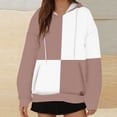 thumbnail image 2 of Timegard Plus Size Tops for Women Sweatshirt Hoodies Color Block Fall Casual Loose Pullover with Pockets, 2 of 5