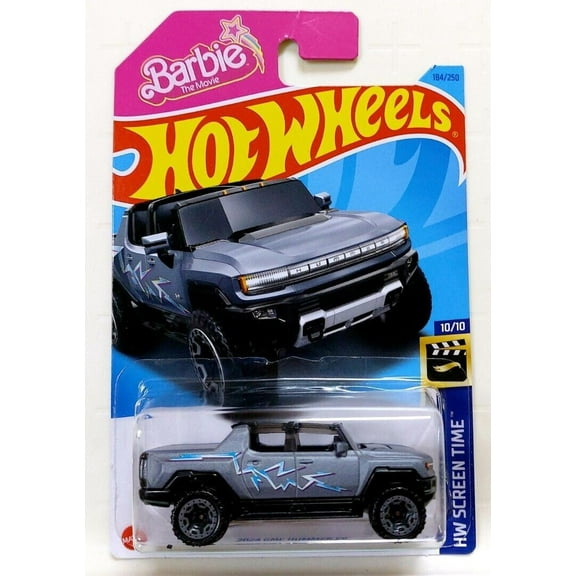 Hot Wheels - Barbie The Movie - HW Screen Time 10/10 - 2024 GMC HUMMER EV - Hotwheels 184/250 Free Bonus Sticker