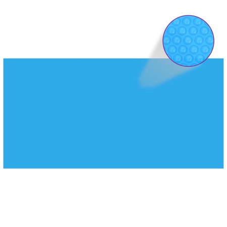 Dcenta Floating Pool Cover PE Film with Bubbles Rectangular Heat Retaining Blanket Solar Swimming Pool Water Surface Cover Blue 157.5in x 78.7in