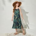 thumbnail image 2 of Glisme Big Girls Dress Floral Print Sleeveless Off The Shoulder Beach Resort-style Girls Dresses, 2 of 6