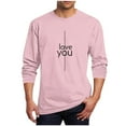 thumbnail image 2 of Ceisia Men Casual Fashion Printing Pullover T-Shirt Long Gift Sleeve Round-Neck Valentine's Day Tops, 2 of 5