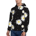 thumbnail image 3 of Sikiie Daisies Flowers Men's Hoodie, Essentials Hoodie, Sweatshirt, Pullover Hooded Sweatshirt for Men-3X-Large, 3 of 7