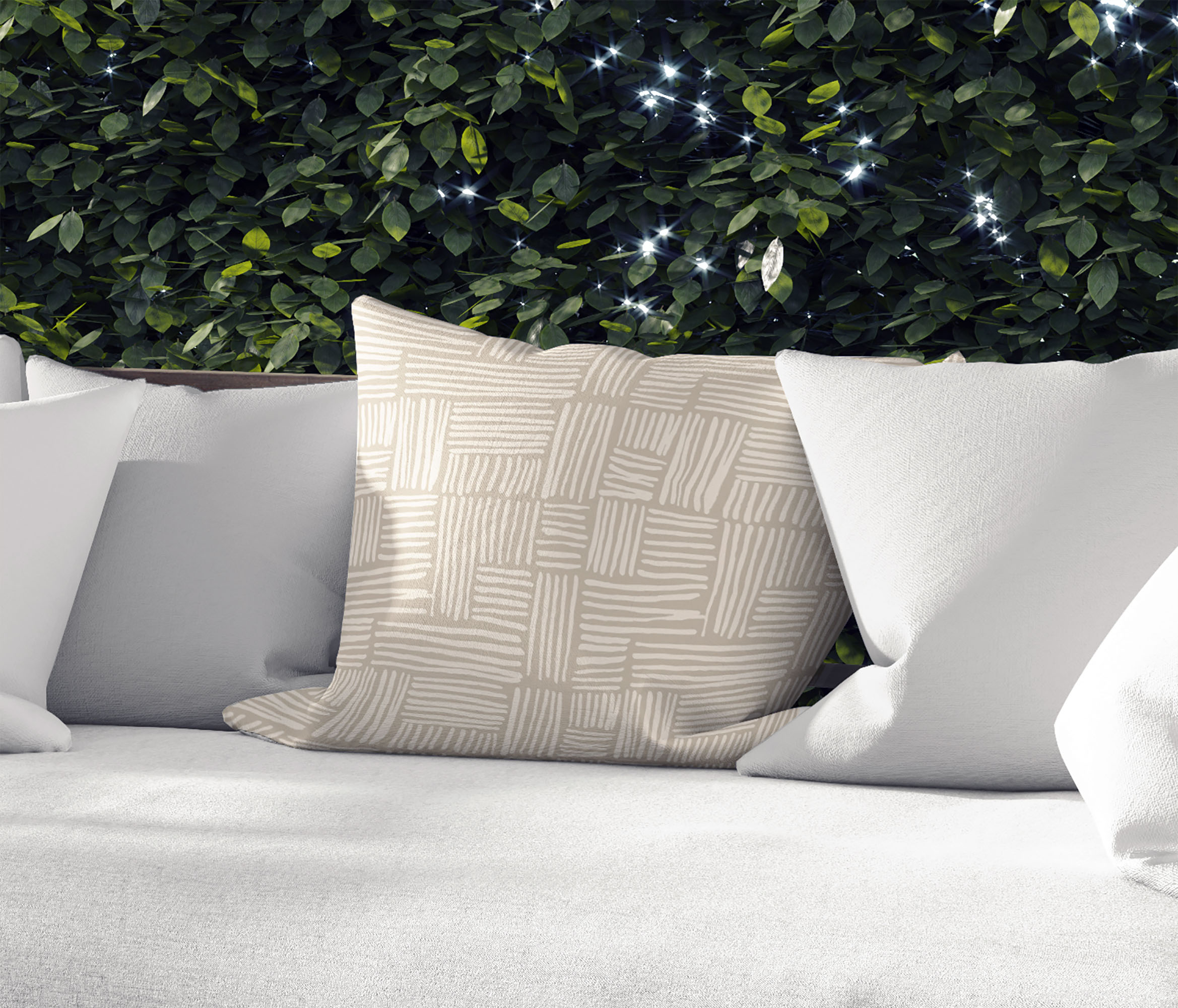Rails Beige Outdoor Pillow by Kavka Designs - image 5 of 5