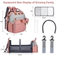 thumbnail image 4 of Mochila JOYCE, bolsa de pañales para bebés 3 en 1, color gris rosado, 4 of 7