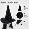 thumbnail image 5 of Witch Hat for Women Adult Witch accessories Detachable Costumes Hat Accessories for Halloween Party Supplies Black Rose, 5 of 10