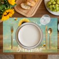 thumbnail image 4 of Sunflowers Placemats Set of 6, Botanical Ombre Flowers You Are My Sunshine Placemats for Dining Table, Place Mats for Kitchen Tabletop, Waterproof Wipeable Dining Table Mats Set, 4 of 9