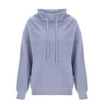 thumbnail image 6 of NTACZA Thick Sweater Dress for Women Fall Gray Plus Size Hooded Sweater Drawstring Pullover Cozy Knit Tops Womans Jumper S, 6 of 8