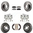 thumbnail image 1 of Transit Auto Front Rear Disc Brake Caliper Rotors Drums Semi-Metallic Pads Kit (8Pc) for Car Honda Civic KC8-100820S, 1 of 11
