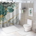 thumbnail image 7 of Orinice  Abstract Marble Shower Curtain  Modern Teal Tropical Palm Leaves Bathroom Curtain Set Gold Cracked Lines Luxury Bath Curtain Fabric Blue Plant Botanical Bathroom Decor with 12 Hooks 69x72, 7 of 7