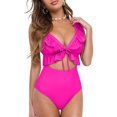 thumbnail image 2 of Womens Clearance under $10 2025 Clearance! asdoklhq Plus Size Swimsuit for Women,Women's Bikini Solid Set Swimsuit One Piece Filled Bra Swimwear Beachwear, 2 of 8
