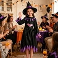 thumbnail image 2 of BOOMNY Halloween Girls Witch Dress Up Funny Witch Mesh Tulle Dress Clothes Sets for Kids Playful Stage Performance Outfits, 2 of 5