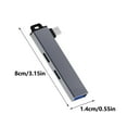 thumbnail image 3 of Portable USB C Hubs Type C to Double Type C +USB3.0 Adapter USB C Docking Stations for Easy Connectivity &Integration, 3 of 8