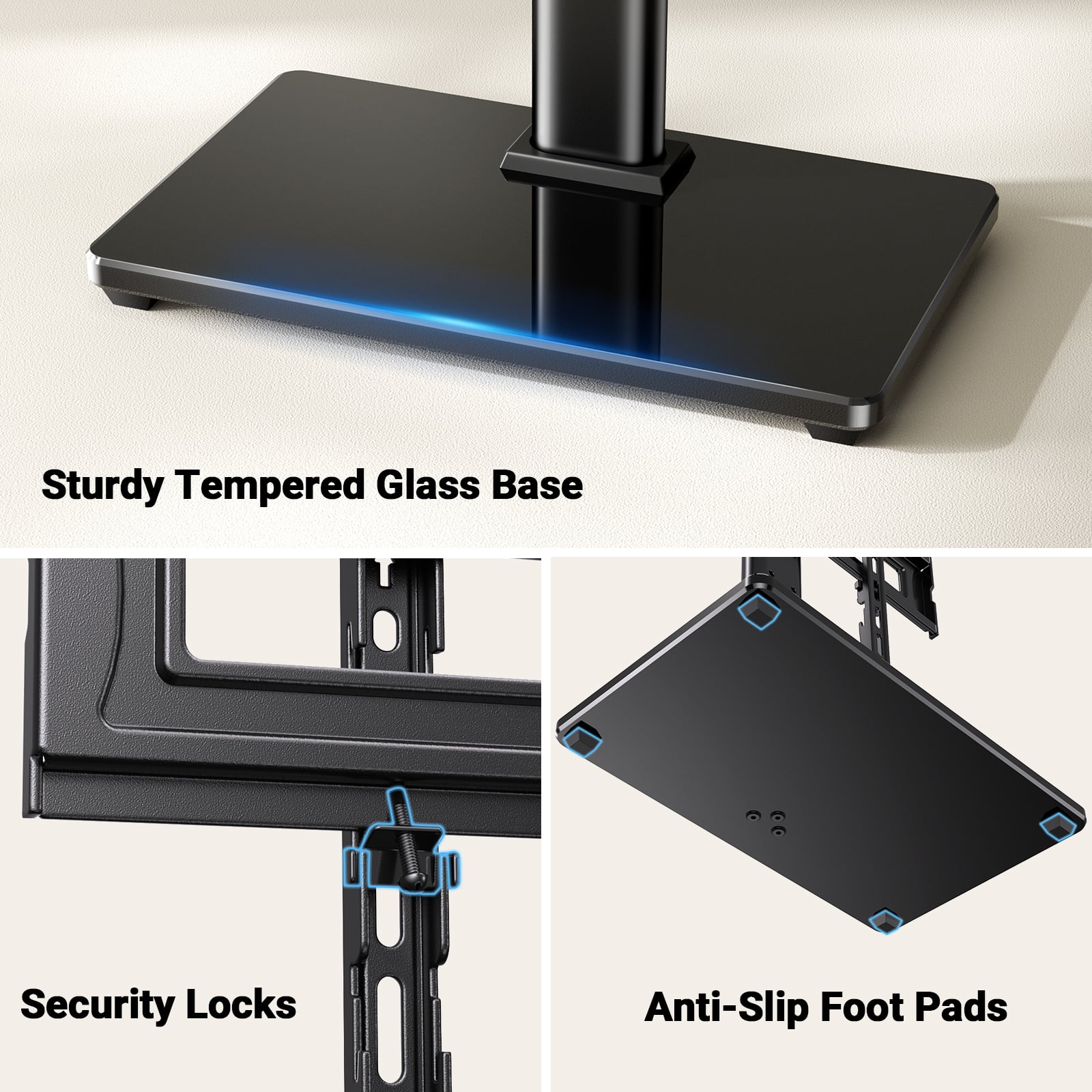 PERLESMITH Universal TV Base for 32"-60" TVs, ±35°Swivel, 88-lb Capacity,  Max VESA 400x400mm, Height Adjustable, PSTVS28B