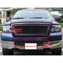 APS Premium Stainless Steel Black Mesh Grille Grill Insert Combo Compatible with Ford F-150 2004 2005 Main Upper Lower Bumper N19-H79977F
