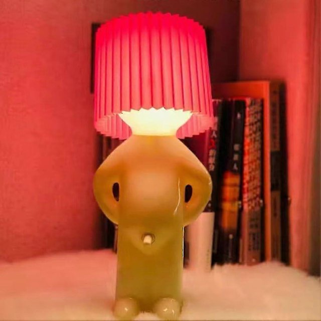 Creative Lamp Naughty Boy Shy Man Small Night Lamp Home Decoration Eu Plug-9192339833334 Red