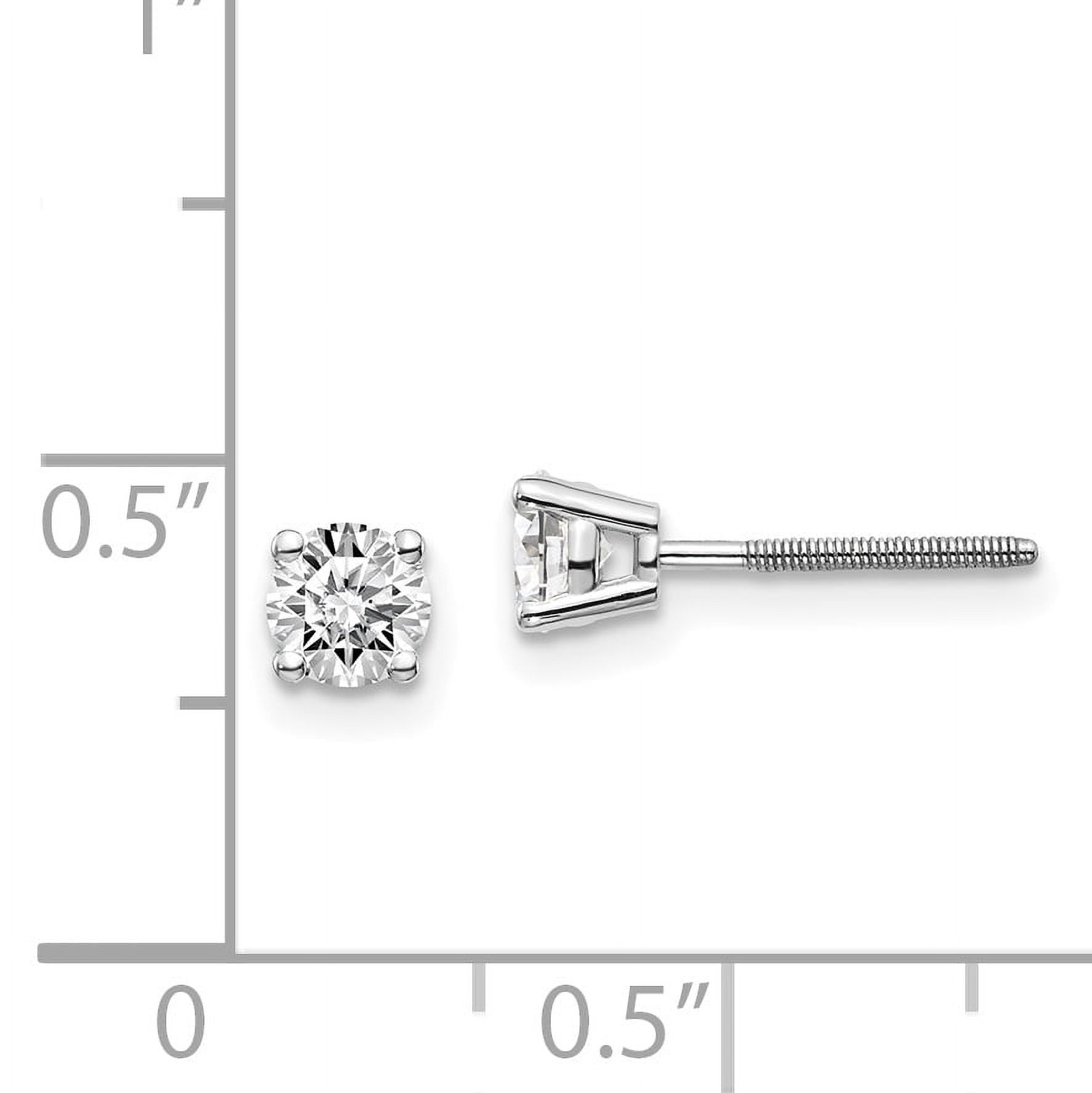14K White Gold .60ct SI3 G-I Diamond Stud Thread On and Off Post Earrings