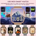 thumbnail image 3 of Monitor de actividad física Smartwatch TAOLOON para mujer, dorado, IP68, resistente al agua, 3 of 7