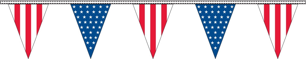 Red White & Blue Pennant Streamers - 100’ - Plastic - Walmart.com