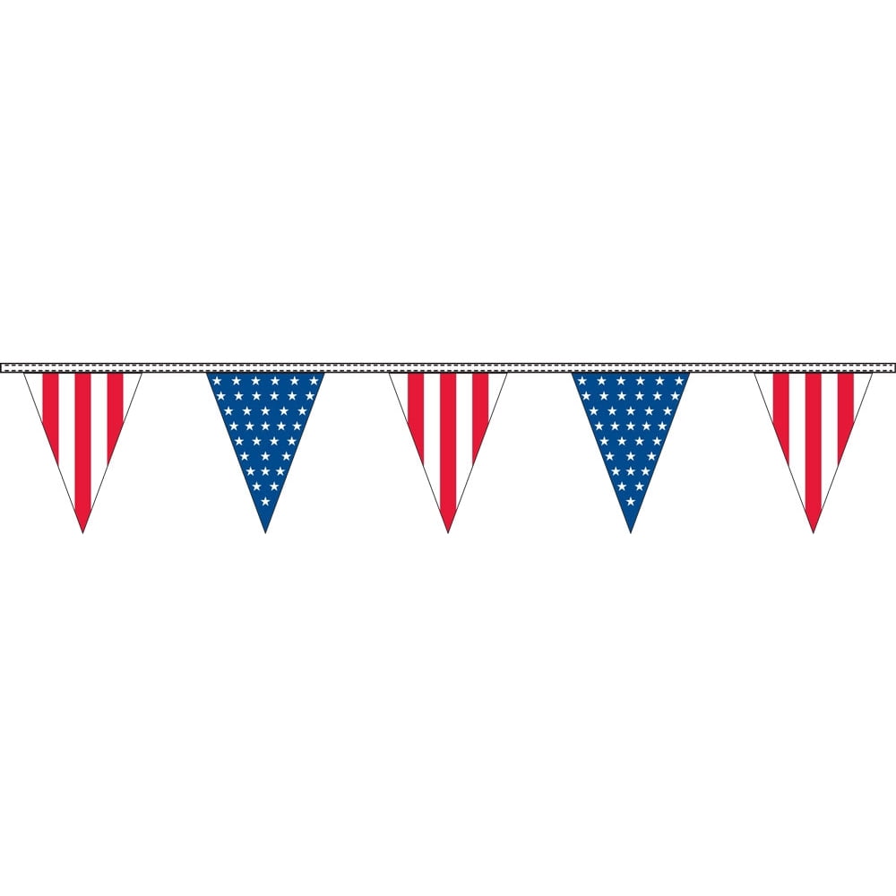 Red White & Blue Pennant Streamers - 100' - Plastic - Walmart.com ...