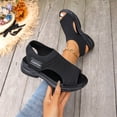 thumbnail image 4 of EKVAHL Water Shoes for Women, Orthopedic Open-Toe Sport Sandals, Arch Support Slip-On Shoes, Knit Cushioned Non-Slip Summer Beach Sandals Black, 4 of 6