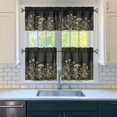 thumbnail image 3 of Black and Golden Flowers6.4 3-Piece Kitchen Curtains Set Kitchen Curtains Sets with Valance for Windows Rod Pocket Machine Washable Kitchen Decor Decorations (54"x18"+2x27.5"x24"), 3 of 6