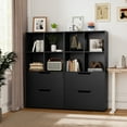 thumbnail image 4 of Costway 51" 5-Tier 4-Cube Bookcase with 2 Drawers for Living Room, Study, Home Office Black, 4 of 10
