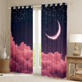 thumbnail image 3 of Feelyou Romantic Pink Cloud Black Out Curtains, Mystic Galaxy Moon Curtains Pack of 2 (42x63 Each), Glitter Dreamy Stars Print Bedroom Curtains, Blackout Curtains Room Decor, 3 of 7