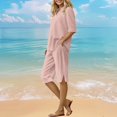 thumbnail image 5 of Linen Sets for Women 2 Piece Shorts Outfits Casual Summer Button V-Neck Short Sleeve Tops and Elastic Waist Shorts Outfit Sets, 5 of 9