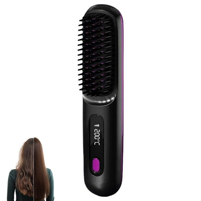 ZOUBAOQ MUMQAQ Numoya Portable Straightener Brush - GoBrush PRO, Go Brush Pro Numoya Styling Brush Numoya Straightener Rechargeable Cordless Mini Hair Straightener Comb