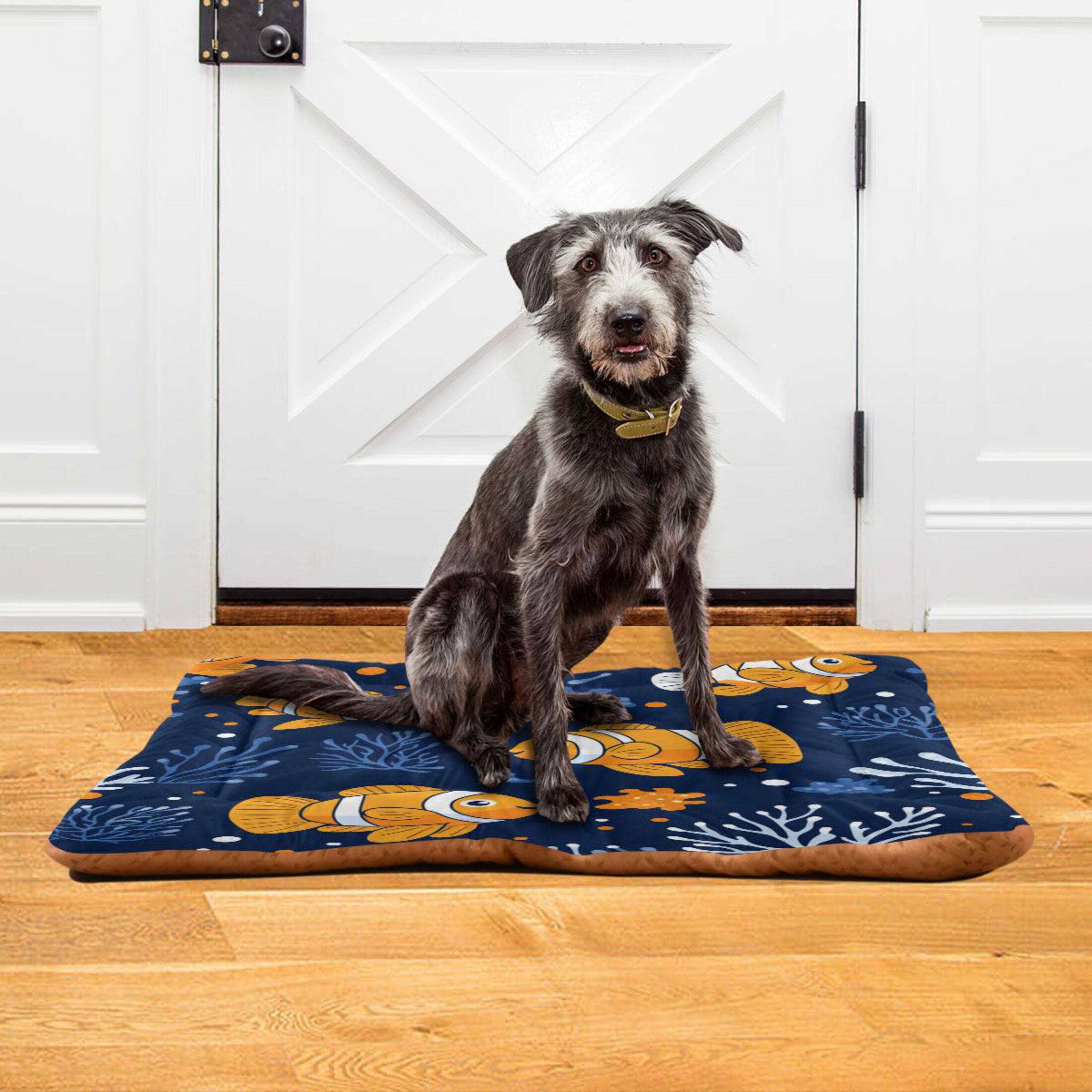 Qxltty Cute Clownfish Pattern Ped Pad Wear-resistant and Hard to Bite Through Sleeping Pad for Small Medium Large Dogs Winter Pet Bed 36×24in