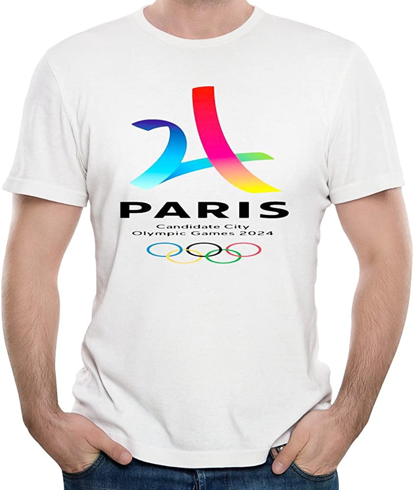 Mens Paris 2024 Logo Olympic Paralympic Games Round Neck Tee