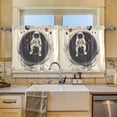 thumbnail image 2 of Yayeee Kitchen Curtains Tier Set of 2 Light Filtering 57"x36" Over Sink Window Panels, Beige Astronaut Space, 2 of 7
