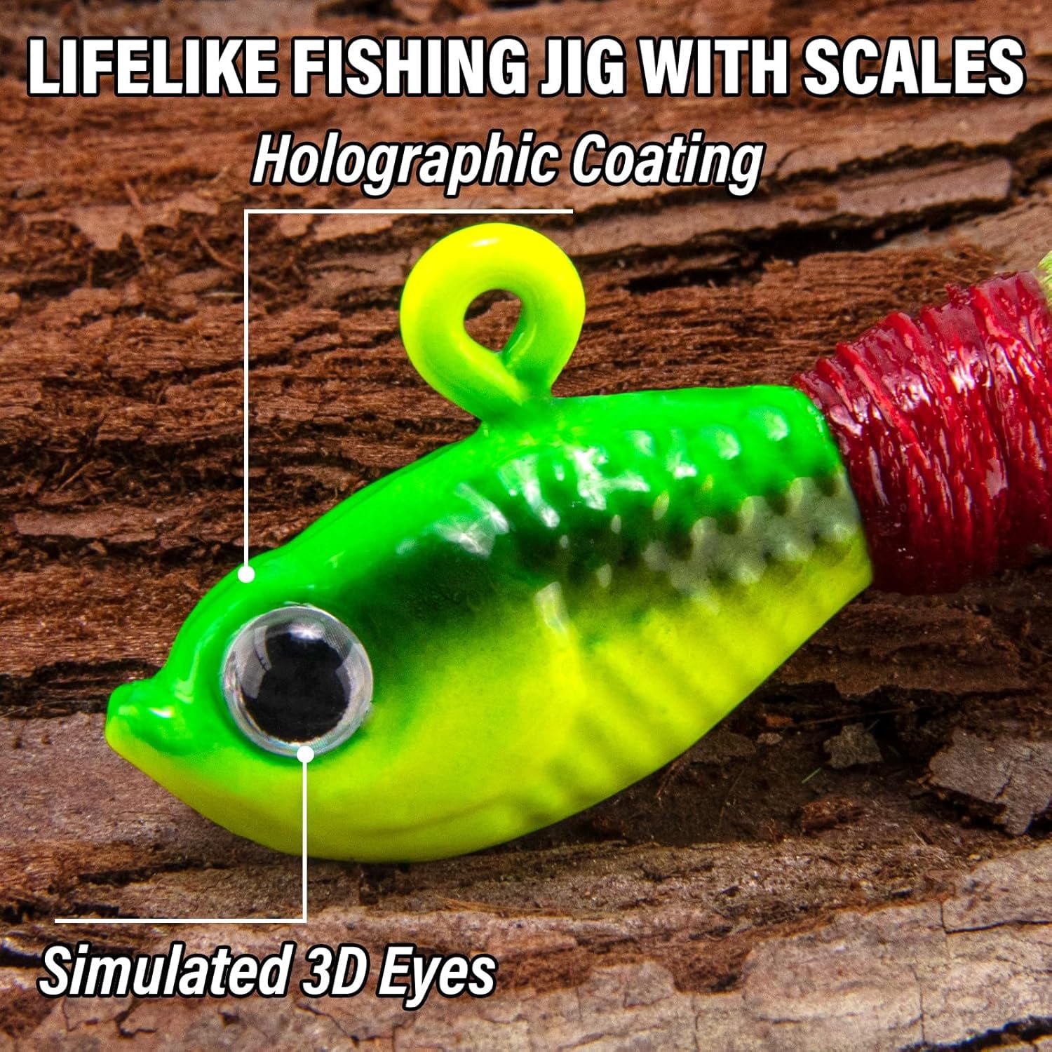 5-Pack Bucktail Jigs Hair Jigs Saltwater Freshwater Fishing Bucktail Lures Surf Fishing Jig Heads White Luminous Chartreuse Swimbait Jig for Bass Flounder Striper Bluefish Halibut Redfish