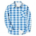 thumbnail image 5 of Donemore Men Casual Fashion Button Checkered Print Long Sleeve Turndown Elastic Blouse Shirt, 5 of 5