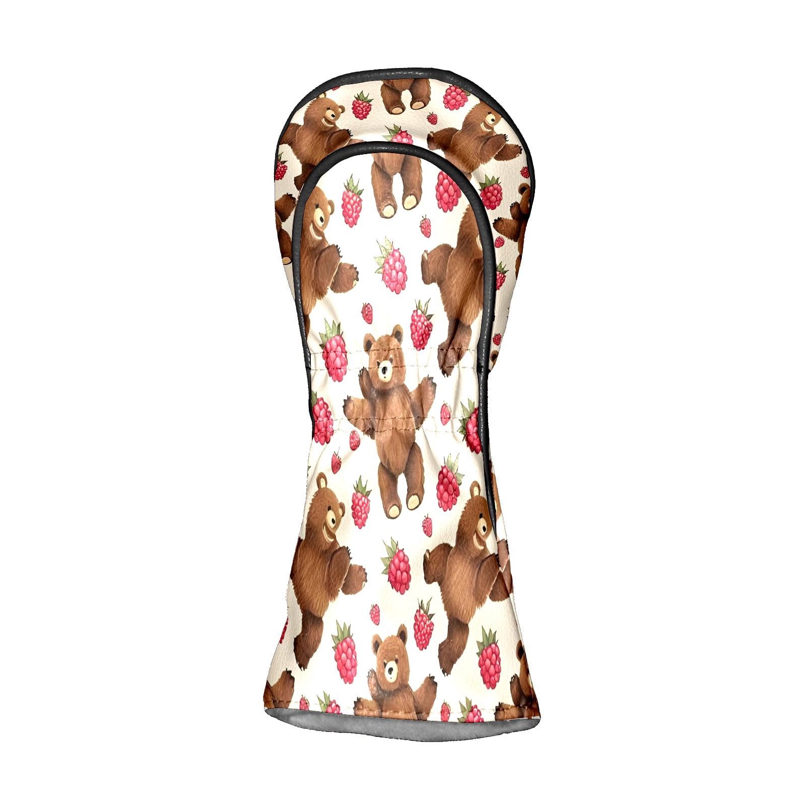 Golf Club Covers, Brown BearBerry Premium PU Leather Driver Hybrid Putter Head Covers with Velvet Lining, Waterproof Golf Gifts for Men Women
