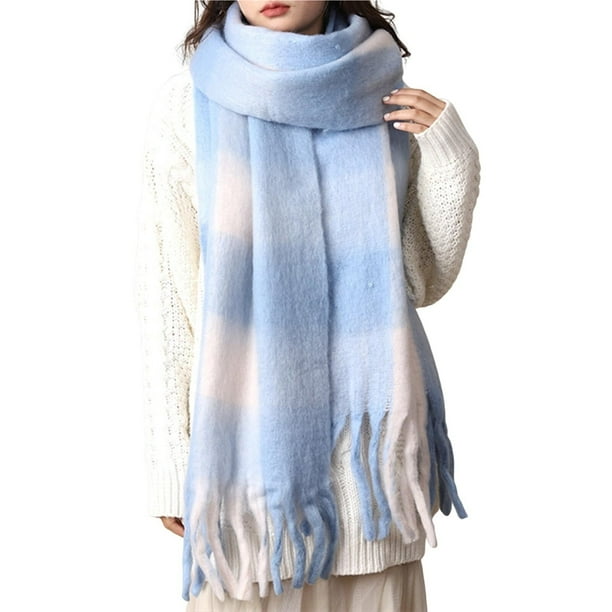 Bufanda cálida de invierno for mujer, chal largo, bufandas grandes, bufandas gruesas for clima frío, bufandas grandes y gruesas de gran tamaño.