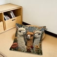 thumbnail image 5 of Soft 3D Alpaca Print Pillow Cover with Hidden Zipper - Flock Fabric Decorative Cushion Case for Sofa and Living Room, 5 of 6