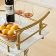 thumbnail image 5 of JRHRXXY 2-Tier Bar Cart,Gold Wine Cart with Wine Rack & Glass Holder,Home Serving Cart,for Party, 5 of 12
