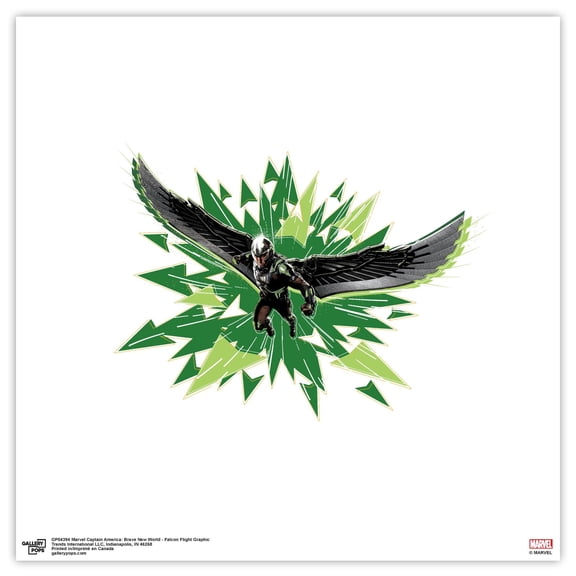 Gallery Pops Marvel Captain America: Brave New World - Falcon Flight Graphic Wall Art, Unframed Version, 12" x 12"