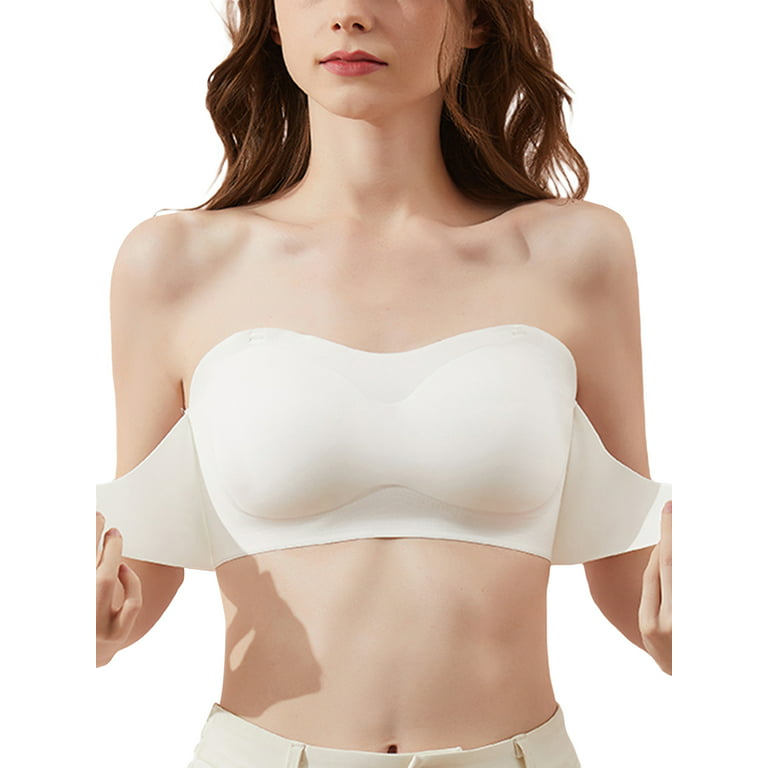 Women Lingerie Strapless Front Buckle Lift Bra, Wire-free Anti-slip  Invisible Push Up Bandeau