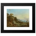 thumbnail image 2 of Jean Baptiste Claudot 14x12 Black Modern Framed Museum Art Print Titled - River Landscapes with Figures, 2 of 5