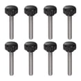 thumbnail image 1 of Uxcell 8 Pcs Boutons de Serrage Moletés M6 x 35mm Acier Inoxydable 304 Goujon Fileté Tête Ronde 18mm Vis à Pouce Noir, 1 of 5