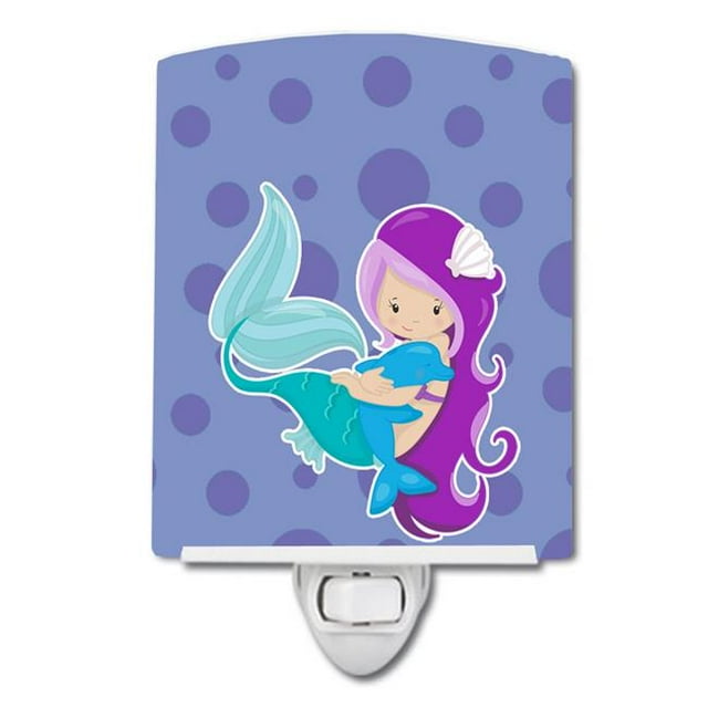 Carolines Treasures BB8821CNL Beach Mermaid Purple Ceramic Night Light