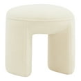 thumbnail image 3 of SAFAVIEH Couture Vivie Modern Faux Shearling Ottoman, Ivory, 3 of 6