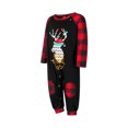thumbnail image 4 of Elippeo Family Matching Christmas Pajamas, Letter  Deer Head Print Long-Sleeved Tops + Plaid Trousers Sleepwear Outfits, 4 of 10
