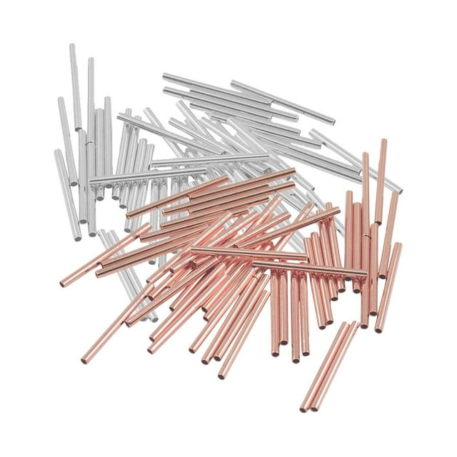 200 piezas 2 colores Metal Bugle tubo espaciador abalorios sunistros joyería