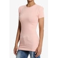 thumbnail image 3 of Women's & Juniors Basic Round Crew Neck Short Sleeve Stretch Cotton Spandex T-Shirts, 3 of 4