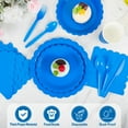 thumbnail image 4 of 100 Pcs Plates and Napkin Party Supplies, Dark Blue Paper Plates Cups Napkins Disposable for Birthday Shower Party Decorations, Serves 25, 4 of 5