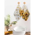 thumbnail image 2 of Farmhouse Sunflower Kitchen Dish Towels for Drying Dishes Set of 2, Vintage Daisy Butterflies Rustic Burlap Waffle Weave Microfiber Hand Tea Bathroom Towels Quick Dry & Absorbent Towel 12x12, 2 of 7